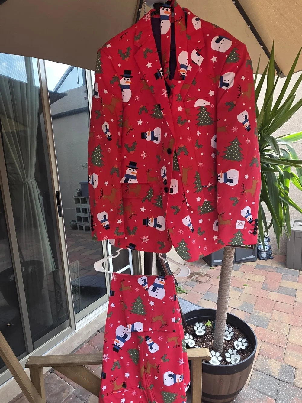OppoSuits Red Snowman & Tree Holiday Suit